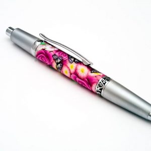 Fuchsia Rose with Butterflies