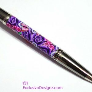 Purple Roses with Pink Butterflies