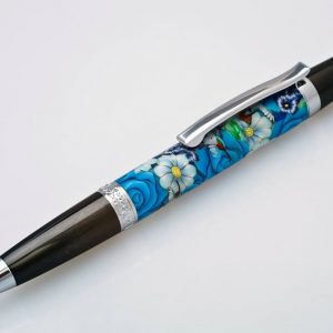Blue Rose with Hummingbirds
