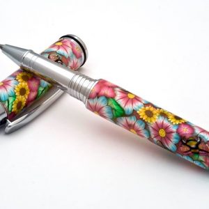 Pink and Blue Millefiori Pen