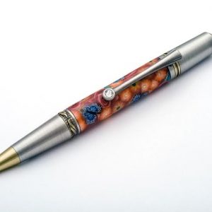 Red Rose with Blue Butterflies Ballpoint Pen