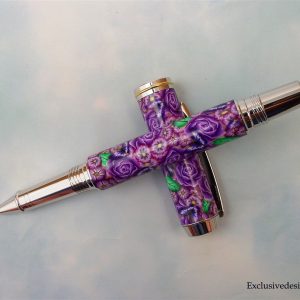 Purple Floral Rollerball Pen