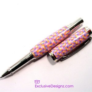 Pink/Orange/Purple Basket Weave Milefiori Pen