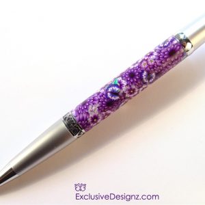 Purple Zinnia Millefiori Pen