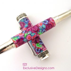 Violet Rose Millefiori Fountain Pen