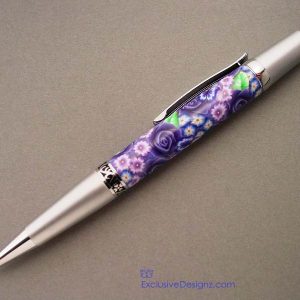 Deep Purple Rose Millefiori Pen