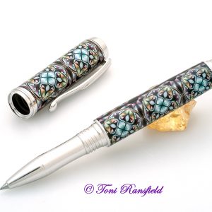 Stained Glass Kaleidoscope Venetian Blue