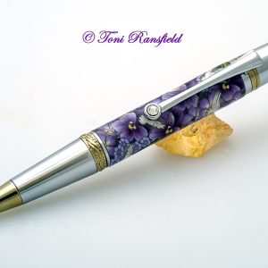 Purple Pansy with Doves Ballpoint Pen