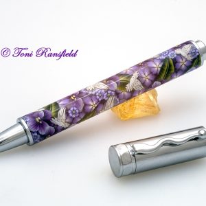 Purple Pansy with Doves Rollerball