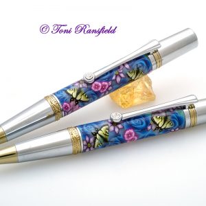 Blue Rose with Yellow Swallowtails Majestic Squire