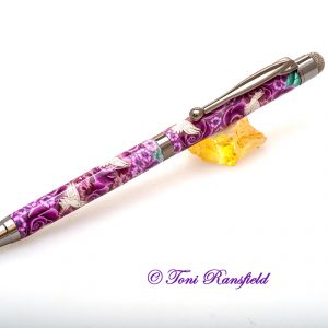Fuchsia Rose with Doves Slimline with Stylus