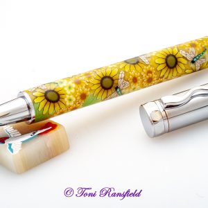 Yellow Sunflowers with Dragonflies Rollerball