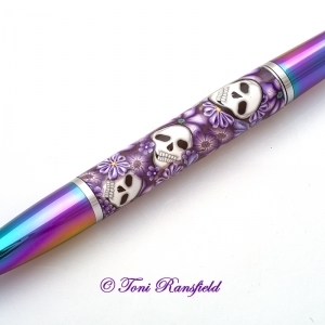 Purple Floral Skulls