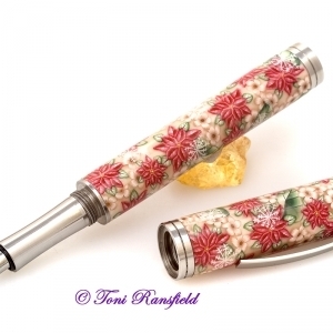 Christmas Poinsettia Flower with Snowflakes