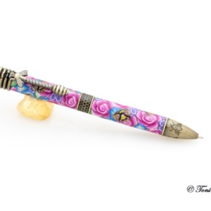 Magenta Roses with Bumblebees