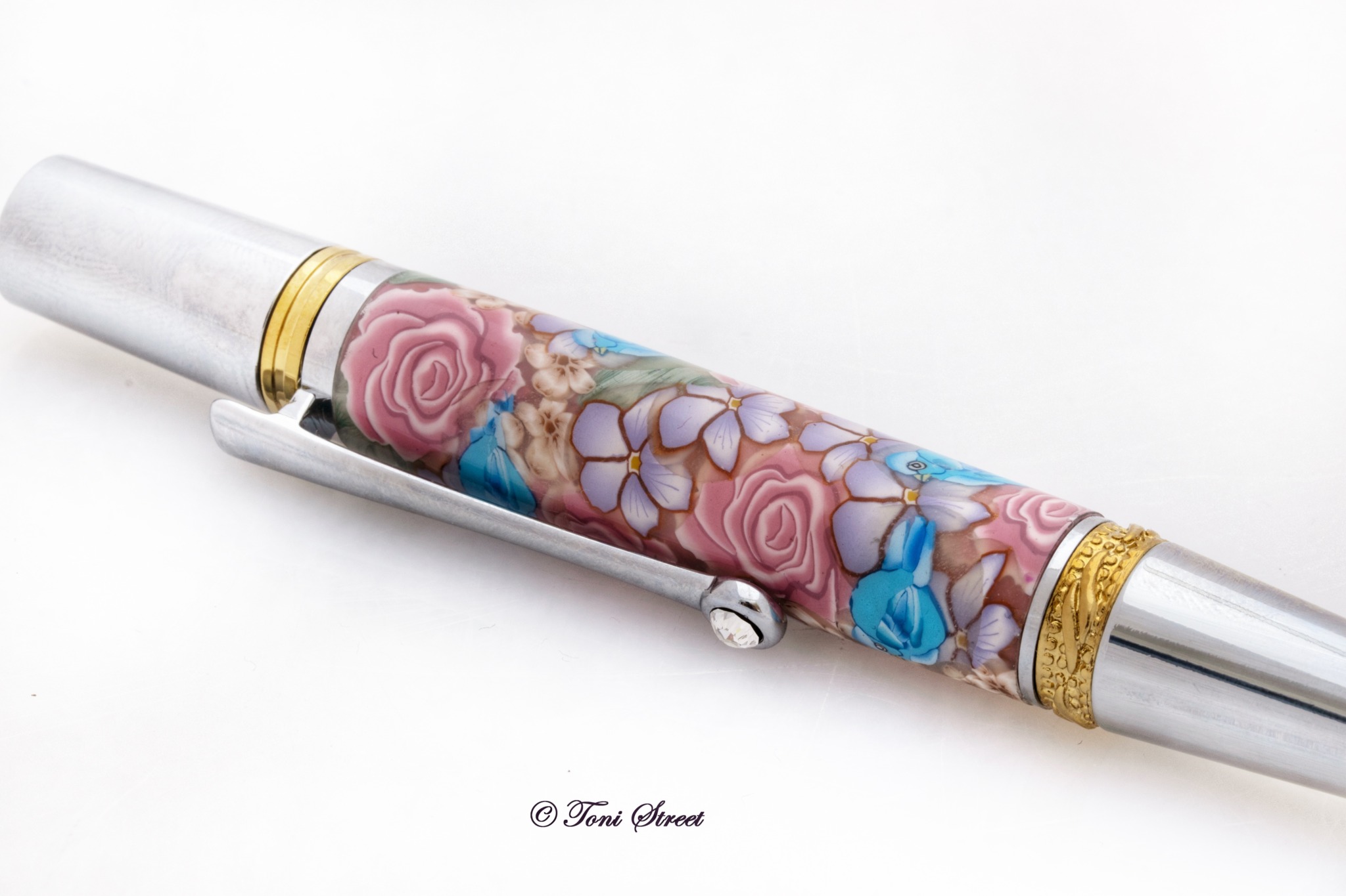 Pink Roses with BlueBirds Ballpoint Pen - Image 2