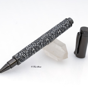 Black and White Kaleidoscope Rollerball Pen