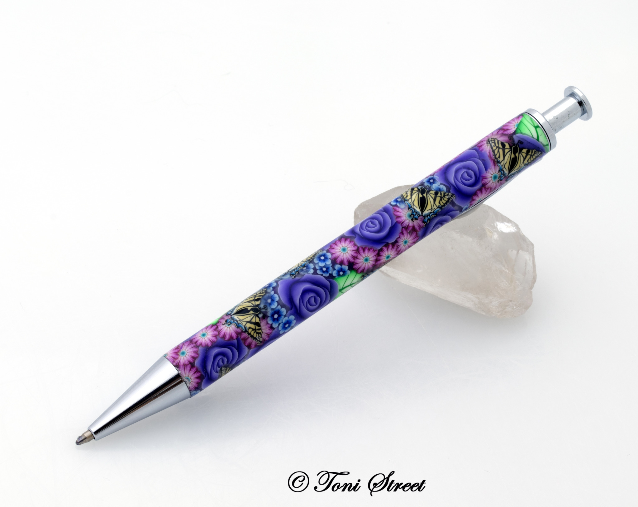 Purple Rose with Yellow Swallowtail Butterflies - Image 5